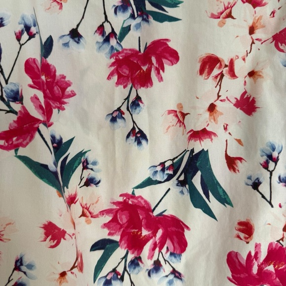 Lands End Floral Pink and White Button Down 18W - Picture 6 of 9